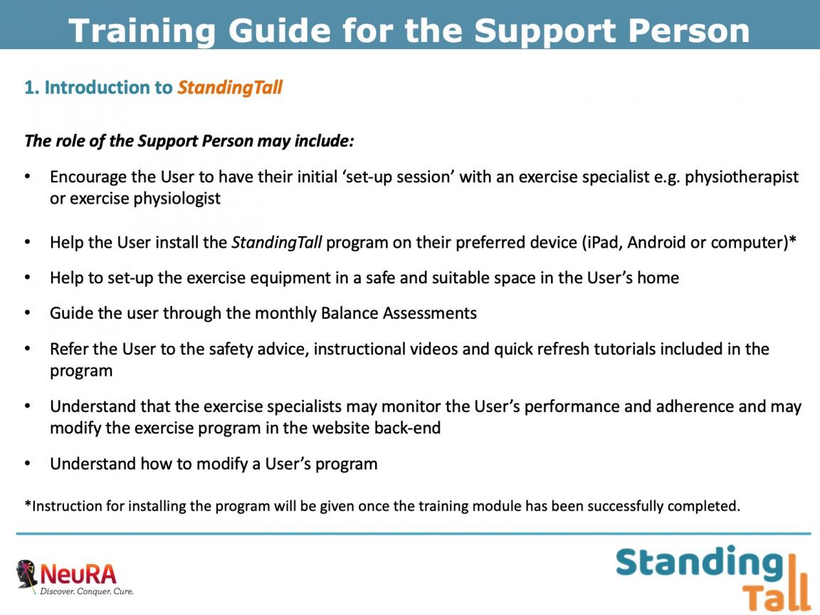 TAB 1 Training Support Person BRIEF 14 Apr 2020